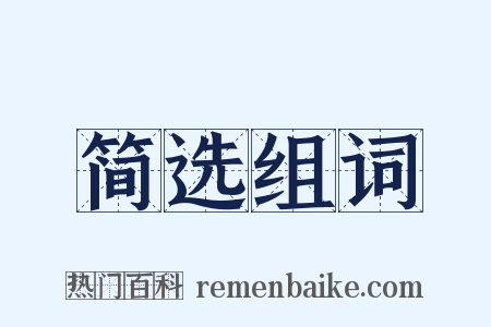 简选组词是什么意思的图片